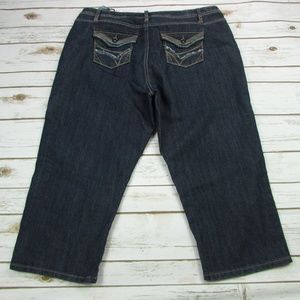 Salt Works Medium Rise Crop 18W Darker Wash